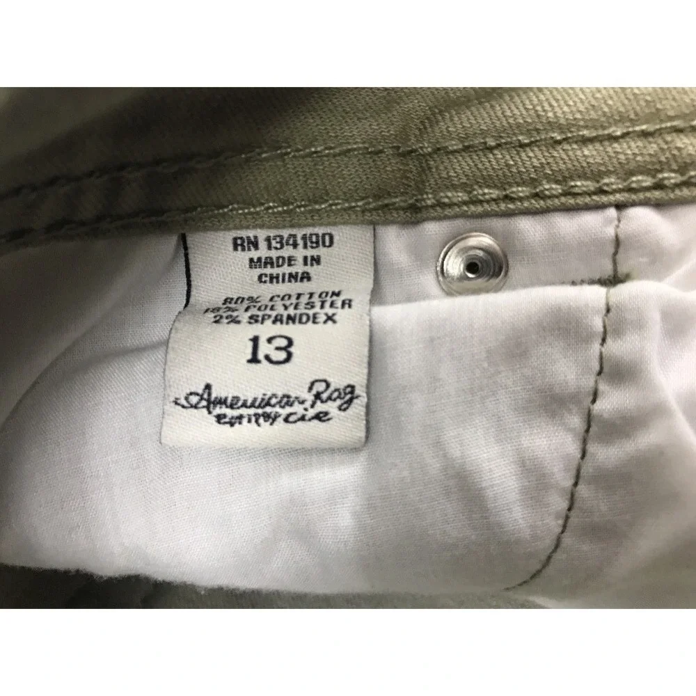 American Rag Crop Skinny Jeans Pants Juniors‎  Size 13 Zipper Cuff Brown